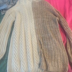 Split Two Tone Sweater Dress